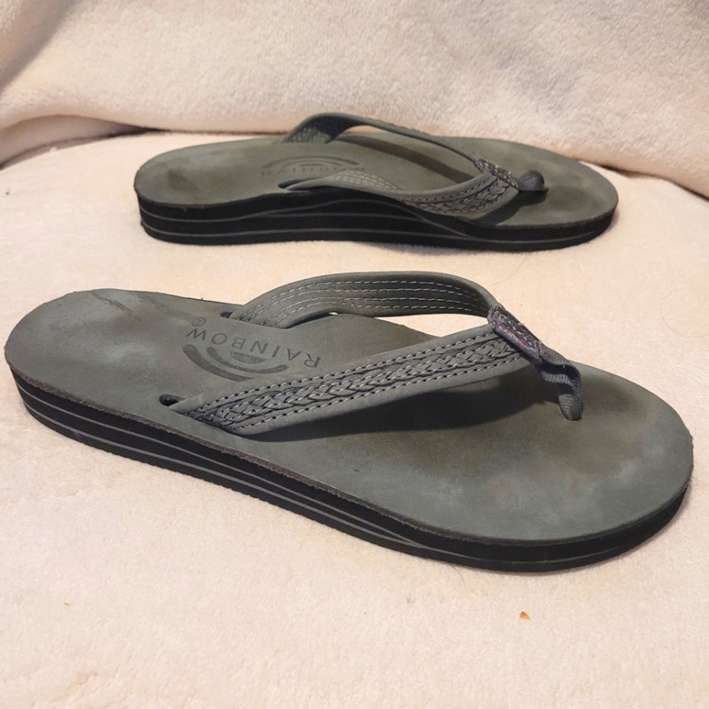 Rainbow flip flops